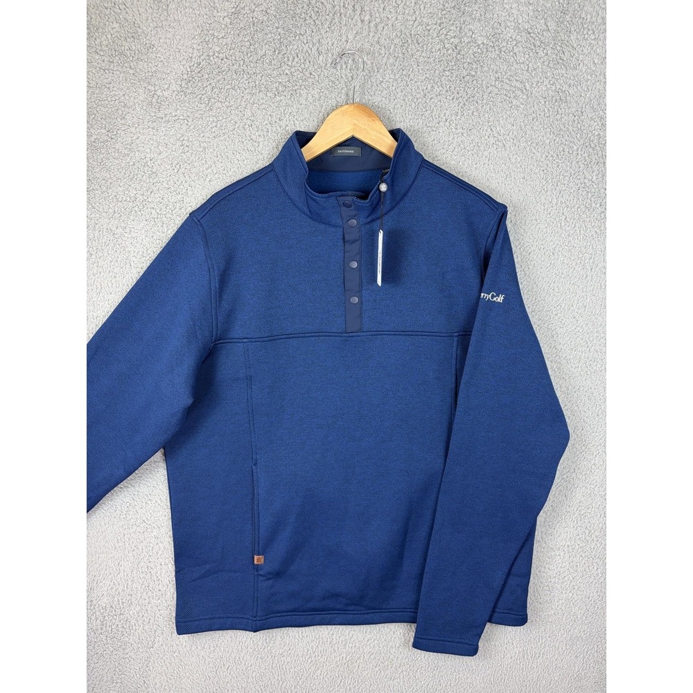 Turtleson Jacket Mens XL Blue Hunter Snap Pullover PerryGolf Golf Fleece Lined